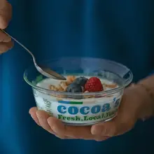 可愛い高硼硅酸ガラス製アイスクリームボウル【家庭用・サラダ・フルーツ・朝食用】