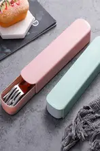 ステンレス スチール ポータブル 食器セット 一人用 三点セット 箸 フォーク スプーン 収納ボックス