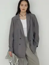 春夏用 シンプルなダブルボタン通勤ジャケット【通気性・シワになりにくい・ゆったりデザイン】