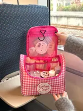 大容量化粧品収納ポーチ【旅行用・仕切り付き・持ち運び便利】
