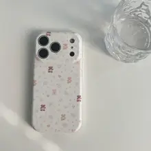 可愛い満開の花柄！小熊とピンクうさぎデザイン iPhone専用カバー【衝撃吸収・デザイン性抜群】