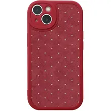 ハートチェック柄の赤いiPhone用スマートフォンケース【全包対応・防衝撃】