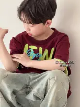 韓国風 おしゃれな子供用デニムパンツ【ユニセックス・ストレート・カジュアル】