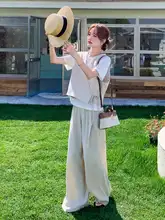 夏季 韓国風 デザイン サスペンダーベスト【カジュアル 短袖 ワイドパンツ・セットアップ対応】