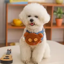 HOOPET ミニオン立体デザイン 完全防水バンダナ【犬猫兼用・デニム風】