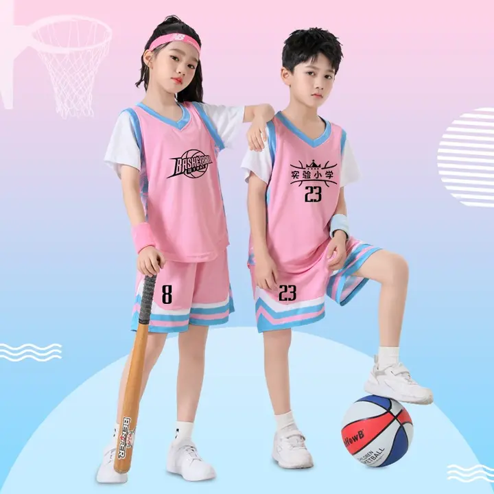 小学生用バスケットボールユニフォームセット【男女兼用・短袖・トレーニング用】