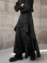 高級感あるプリーツデザインの男女兼用ロングスカート【新中式・個性的な花柄】