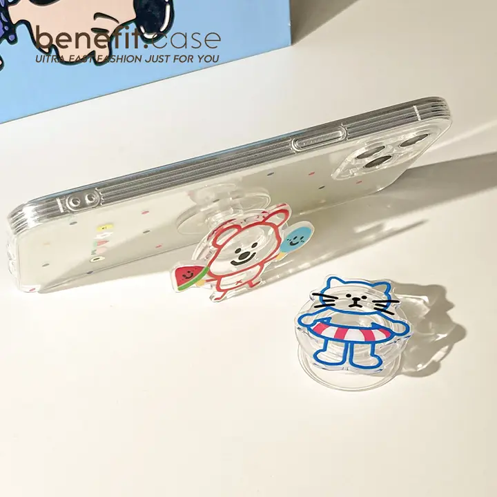 スマートフォンスタンド デスク用エアバッグスタンド 全モデル対応 折りたたみ伸縮デザイン かわいい猫デザイン