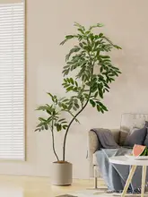 大きな鉢 植物 偽の木 リビング 高品質の偽緑植物 サンダルウッドの葉 ラグジュアリー