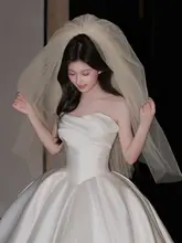 シャンパンカラーのボリュームベール【花嫁用・結婚式・フォトプロップス】