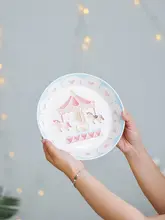 陶器 プレート 可愛い少女心 家庭用 メリーゴーランド 高温 陶器 高見え