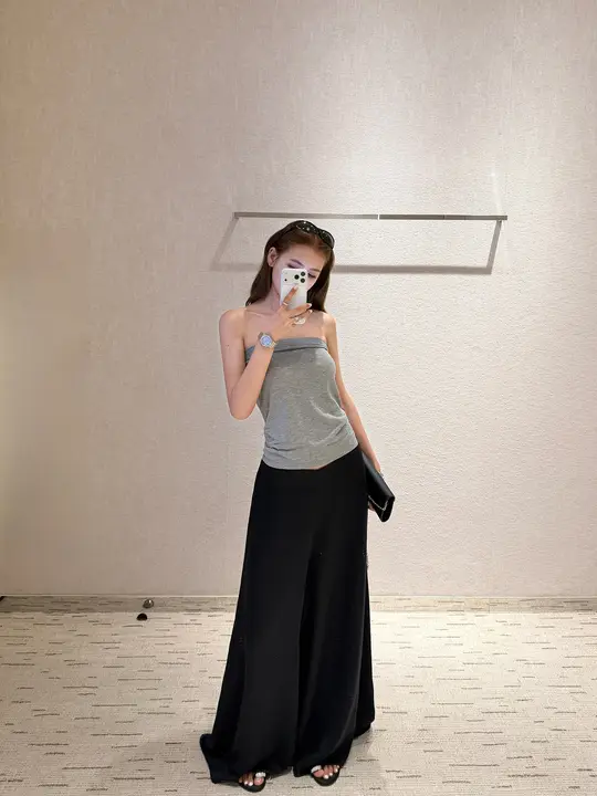 春夏用天絲製パンツ【シルエット補正・マット仕上げ・ワイドレッグ】