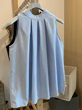 夏用フレンチスタイルの肩ひも付きブラウス【フィット・シワ加工・リゾートウェア】