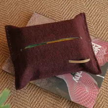 羊毛製 ハンドメイド ティッシュボックス【抽象デザイン】