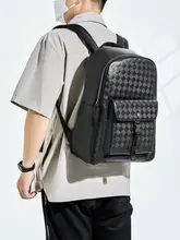 スタイリッシュなメンズリュックサック【大容量・編みデザイン・旅行用・学生向け】