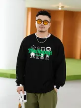 ウェンゼビルプリントスウェットシャツ【ユニセックス・  ルーズフィット・秋用・フェイクレイヤード】（セットアップ対応）