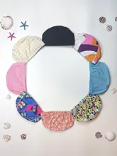 布製スイミングキャップ【ブラック・デザイン刺繍・高弾力・大人用・子供用】