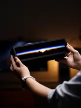 卓上ライト 間接照明 日の出モチーフ ミニマル ブラック ゲーミングルーム ユニークデザイン インテリアオブジェ