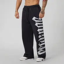 メンズスポーツパンツ【フィットネス・快適なコットン素材・プリントデザイン・中腰・ランニング向け】