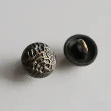 旧青銅色 金属ボタン【浅球面テクスチャ・直径10mm】