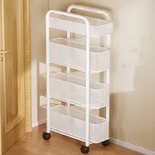 壁の隙間に最適！超薄型収納ラック【キッチン・バスルーム用・キャスター付き】