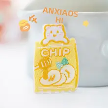 かわいいスナック刺繍ワッペン【DIY・スマホケース・手帳・布製品用】