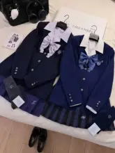 三粒ボタンのウエストシェイプジャケット【日本風JK制服・夏用・和風デザイン】（セットアップ対応）