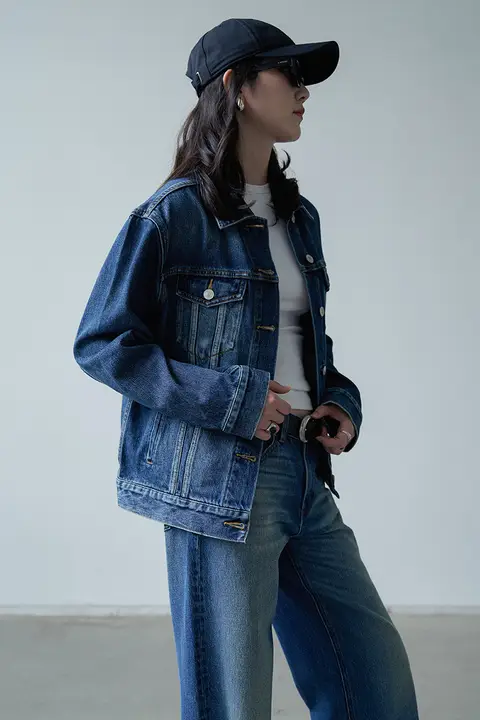 DD DENIM ヴィンテージ風デニムジャケット【秋季・ルーズフィット・微落肩】