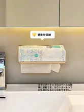 ステンレス製洗面タオル収納ラック【壁掛け・トイレットペーパーケース付き】