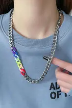 極上の柔らかさ！カラフルなチタニウムスチールネックレス【ヒップホップ風・メンズ・古巴チェーン】