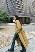 ダブルフェイスウールコート【グレー・ハイエンド・ひし形模様・大人向け・中長丈・秋冬用】