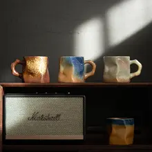 ヴィンテージ手作り陶器のアメリカンラテカップ【家庭用・創造的デザイン・手淹れ用マグカップ】