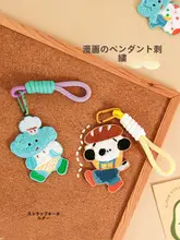イラストレーターコラボ インスタ風 可愛い犬の刺繍キーチェーン【マスコット・プレゼント用】
