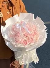 バラの造花ソープフラワーブーケ【バレエ風・誕生日プレゼント・友達用】