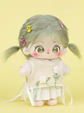 可愛らしいコットン製ミニドール【約20cm・ふわふわヘア・裸娃用衣装付き】（セットアップ対応）