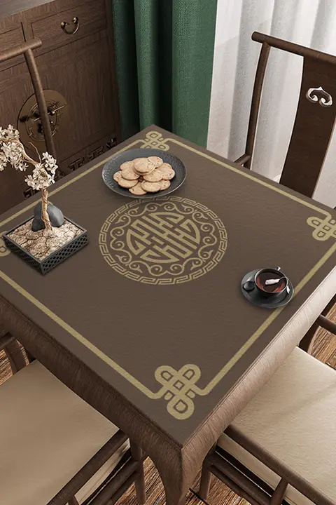 防水・防油・防熱機能付き！正方形テーブルマット【お手入れ簡単・素材：本革】