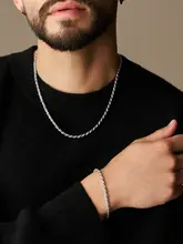 ツイストチェーンブレスレット【シンプルデザイン・メンズ・カジュアルスタイル】