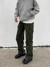 クラシックデザインのコットンカジュアルパンツ【ストレートシルエット・多機能ポケット】