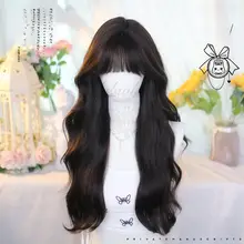 ロリータスタイルの長いカールウィッグ【日常用・全頭セット・韓国風】