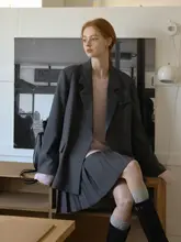 通勤用 蝶グレーのワイドフィットスーツジャケット【春用・ミディスカート付き・女性用】（セットアップ対応）