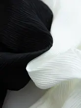 肌理感のある泡泡絹広脚パンツ【ウエストゴム・フルレングス・フィット】