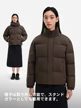 防風撥水加工のフード付きダウンジャケット【女性用・白鹅绒・保温性】
