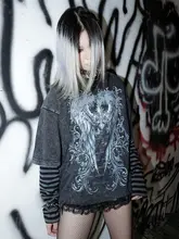 アンダーカルチャーの長袖Tシャツ【ダークストライプ・二枚組】（セットアップ対応）