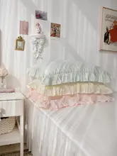 ハンドメイドの大葉フリル枕カバー【コットン100%・極上の柔らかさ】