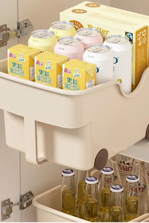 キッチン用収納ボックス【持ち手付き・多機能・調味料や鍋蓋のラック】
