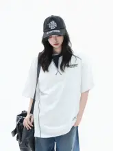 Tシャツ レディース 半袖 トップス フェイクレイヤード デコンストラクション ステッチデザイン シンプル 個性派 春物