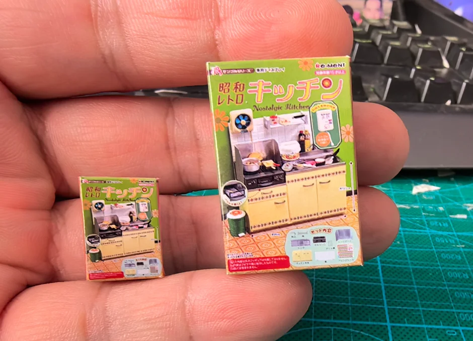 ミニチュア紙箱シーン用小道具【開かないタイプ・リメイク食玩】