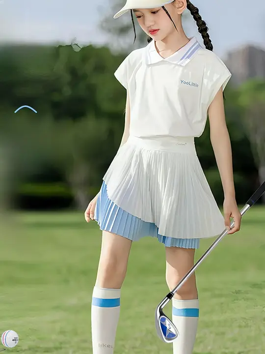 子供用ゴルフウェア【夏用・速乾性・通気性・軽量・ラウンドネック・テニス仕様】（セットアップ対応）