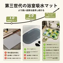 吸水性の高い硅藻土バスルームマット【滑り止め・家庭用】
