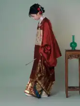 伝統的な交領デザインの女性用漢服【サテン生地・赤色とピンク】